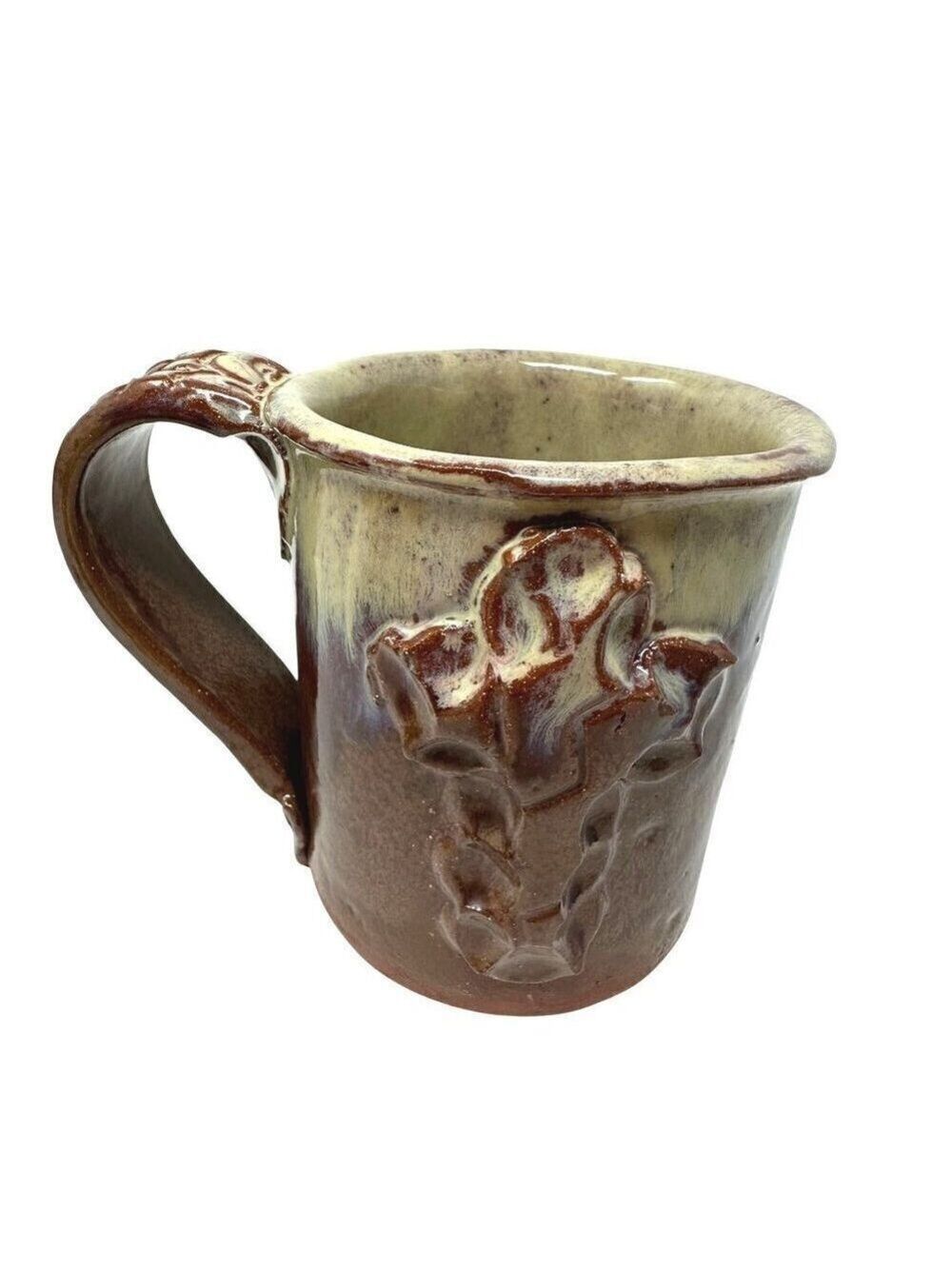 Spirit Song Studio Mug Redware Drip Glaze Cross Earthenware Mississippi 12 oz